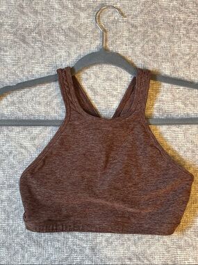 Beyond Yoga Spacedye Maroon High Neck Sports Bra